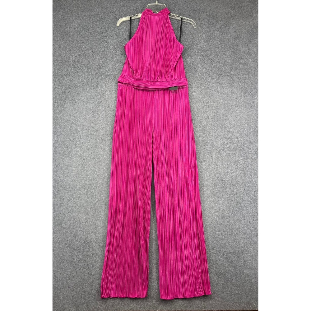 Saints 21 2 piece Outfit XL Pink Pleated Halter Wide Leg Open Back Barbiecore
